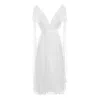 Framboise Women's Lumiere Elegant White Midi Silk Dress In White