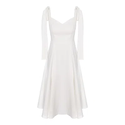 Framboise Women's Matilda White Linen Midi Dress