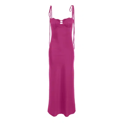 Framboise Women's Pink / Purple Barbara Long Fuchsia Dress In Pink/purple