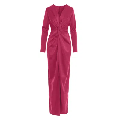 Framboise Women's Pink / Purple Lidia Long Elegant Fuchsia Dress In Pink/purple
