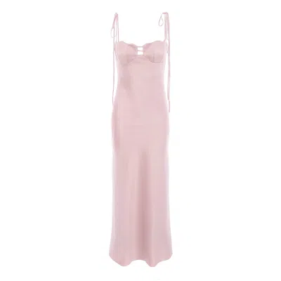 Framboise Women's Pink / Purple Michaela Long Dress With Dusty Pink Cups In Pink/purple