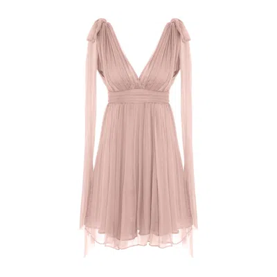 Framboise Women's Pink / Purple Seiko Elegant Short Dusty Pink Silk Dress In Pink/purple