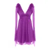 Framboise Women's Pink / Purple Temple Elegant Short Purple Silk Dress In Pink/purple