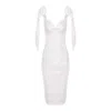 Framboise Women's Pink / Purple Zasha Elegant White Midi Dress In Pink/purple