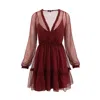 Framboise Women's Red Monique Short Burgundy Silk Dress In Red