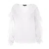 Framboise Women's Rita White Linen Blouse In White