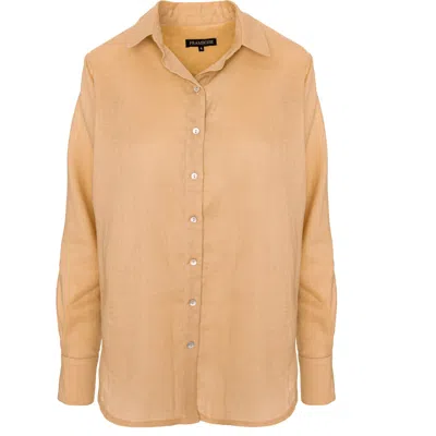 Framboise Women's Sahara Brown Linen Shirt