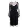 Framboise Women's Solena Black Midi Silk Dress In Black