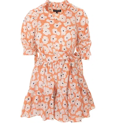 Framboise Women's Suzy Mini White Cotton Dress In Orange