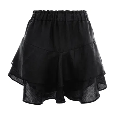 Framboise Women's Verra Short Linen Black Skirt