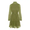 Framboise Women's Viviana Elegant Short Green Silk Dress In Green