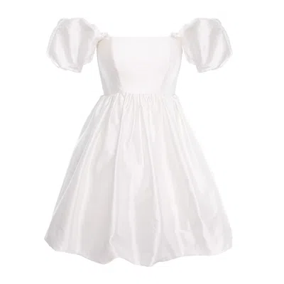 Framboise Women's White Isva Short Corset Type Dress In Silk Shantung