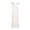 Framboise Women's White Roselyn Long Silk Wedding Dress In White
