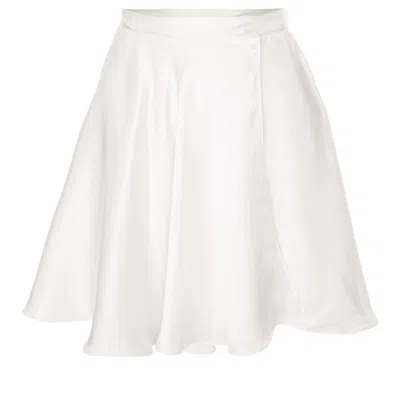 Framboise Women's White Yakira Silk Mini Skirt