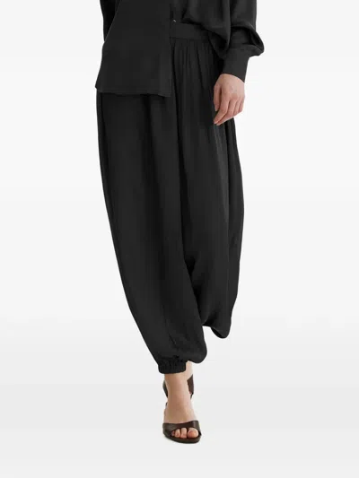 Framboise Zayd Silk Trousers In Black