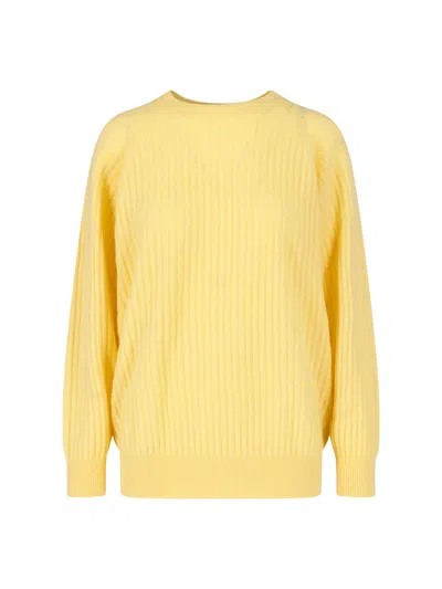 Frame 100% Cashmere Sweater In Yellow