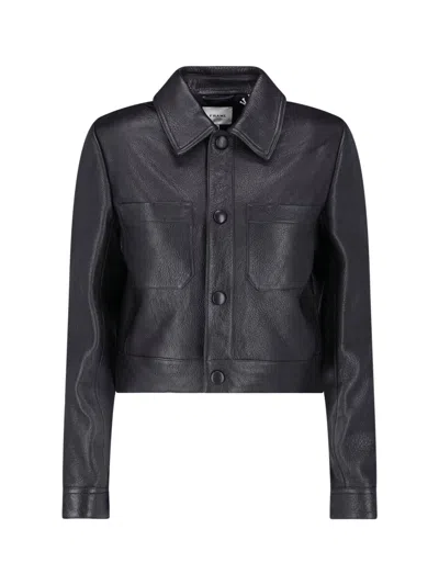 Frame 100% Lamb Leather Jacket For Women In Black