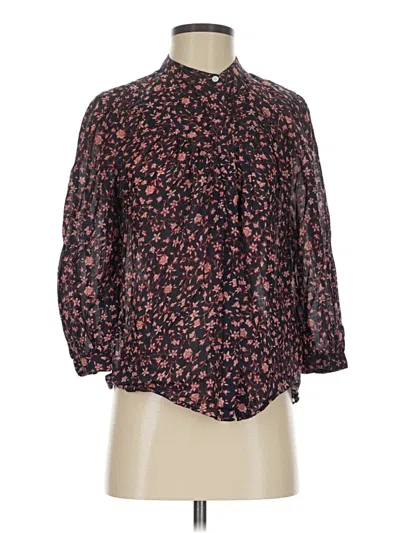 Pre-owned Frame 3/4 Sleeve Blouse In Black