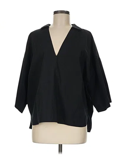 Pre-owned Frame 3/4 Sleeve Blouse In Black