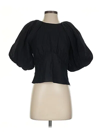 Pre-owned Frame 3/4 Sleeve Blouse In Black