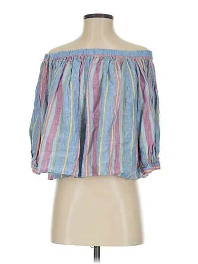 Pre-owned Frame 3/4 Sleeve Blouse In Blue