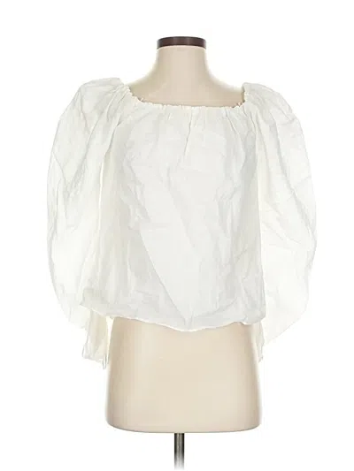 Pre-owned Frame 3/4 Sleeve Blouse In White