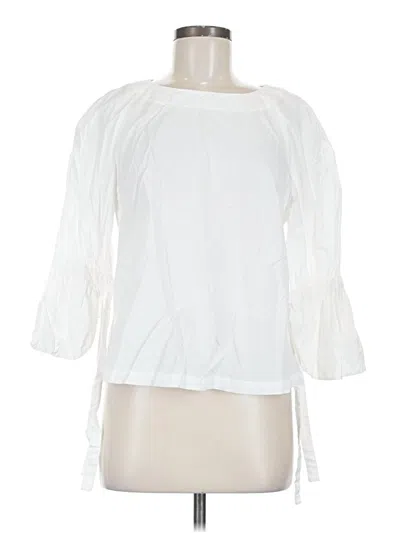 Pre-owned Frame 3/4 Sleeve Blouse In White