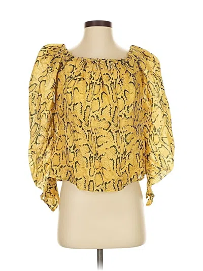Pre-owned Frame 3/4 Sleeve Blouse In Yellow