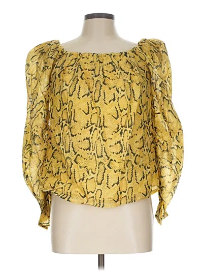 Pre-owned Frame 3/4 Sleeve Blouse In Yellow