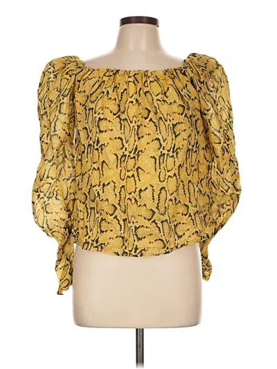 Pre-owned Frame 3/4 Sleeve Blouse In Yellow