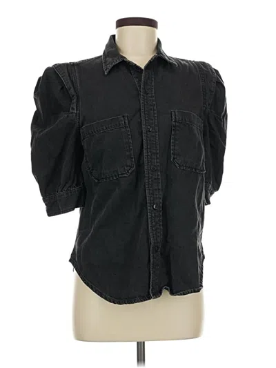Pre-owned Frame 3/4 Sleeve Button Down Shirt In Black