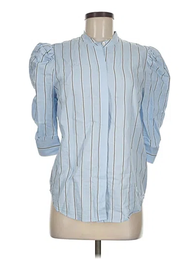 Pre-owned Frame 3/4 Sleeve Button Down Shirt In Blue