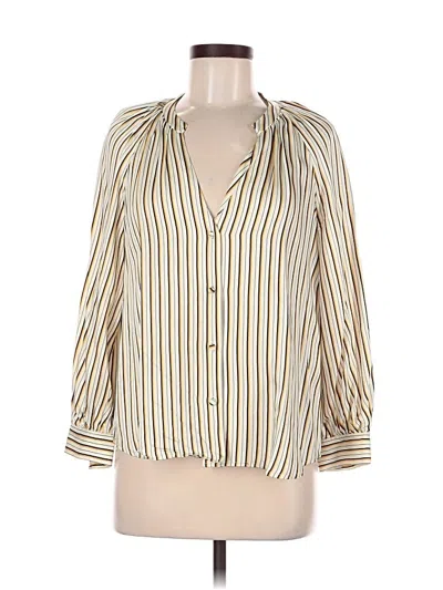 Pre-owned Frame 3/4 Sleeve Button Down Shirt In Gold