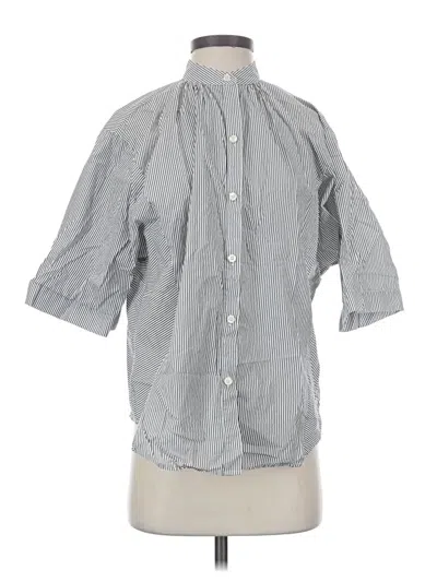 Pre-owned Frame 3/4 Sleeve Button Down Shirt In Gray