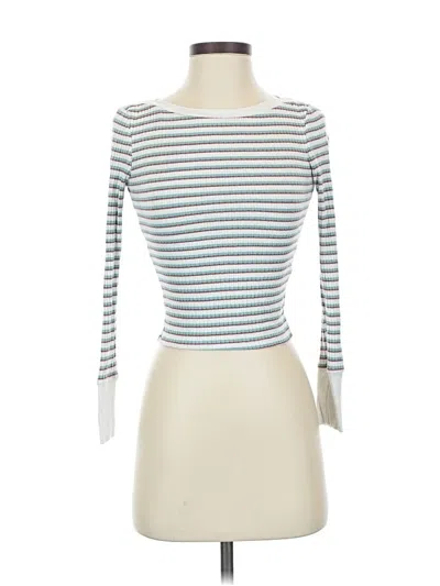 Pre-owned Frame 3/4 Sleeve T-shirt In Blue