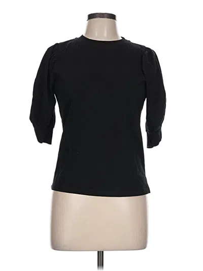 Pre-owned Frame 3/4 Sleeve Top Black Boatneck Tops
