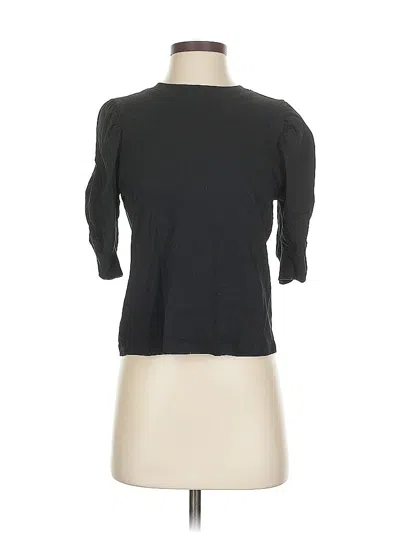 Pre-owned Frame 3/4 Sleeve Top Black Crew Neck Tops