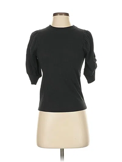 Pre-owned Frame 3/4 Sleeve Top Black Mock Neckline Tops