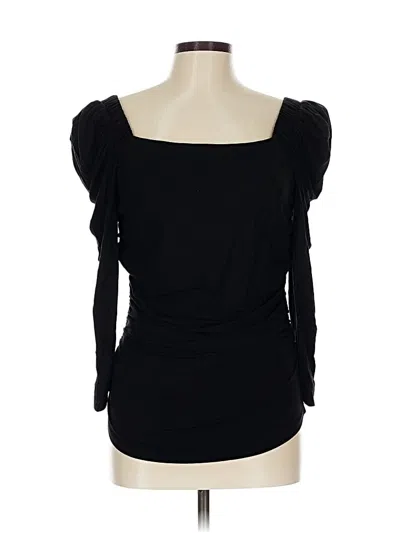 Pre-owned Frame 3/4 Sleeve Top Black Sweetheart Neckline Tops