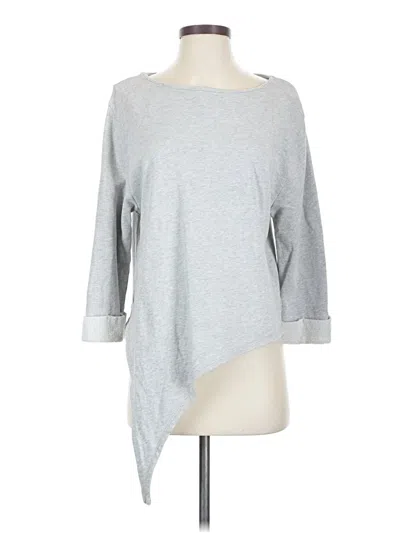 Pre-owned Frame 3/4 Sleeve Top Gray One Shoulder Neckline Tops