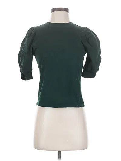 Pre-owned Frame 3/4 Sleeve Top Green Mock Neckline Tops