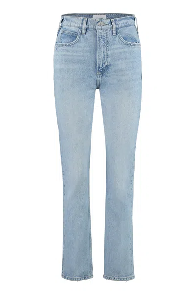 Frame 5-pocket Straight-leg Jeans In Blue