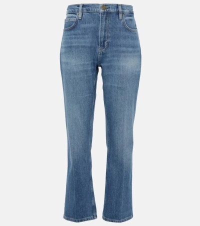 Frame 70's Cropped Bootcut Jeans In Blue