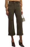Frame 70's Cropped Wide Leg Pants In Rich Military In Multi