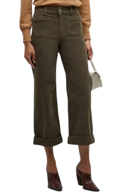 Frame 70's Cropped Wide Leg Pants In Rich Military In Multi