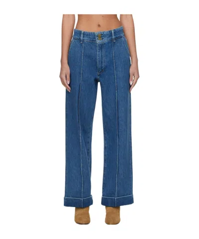 Frame 70 's Logo Denim Pants In Blue