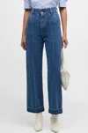 Frame 70s Cuffed Crop Straight Jeans In Multi