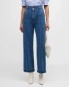 Frame 70s Cuffed Crop Straight Jeans In Lago Di Como