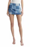 Frame The 70s Patchwork Denim Mini Skirt In Multi