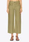 Frame 70s Straight-leg Pants In Green